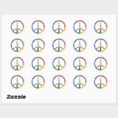 Peace Liebe Glitzer Confetti Rainbow 1 Runder Aufkleber (Blatt)