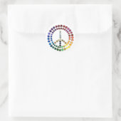 Peace Liebe Glitzer Confetti Rainbow 4 Runder Aufkleber (Tasche)