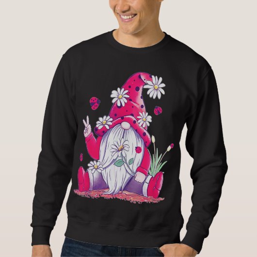 Peace Liebe Gnome Lady Bugs Hippie Gnomes Daisies Sweatshirt (Vorderseite)
