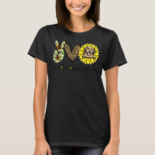Peace Liebe Golden Retriever Dog Sonnenblume T-Shirt