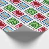 Peace Liebe Golden Retriever Weihnachten Geschenkpapier (Ecke)