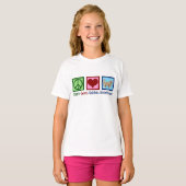 Peace Liebe Golden Retrievers Niedliche Kinder T-Shirt (Vorne ganz)