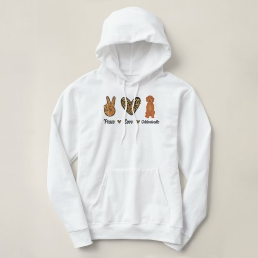 Peace Liebe Goldendoodle Leopard Lover Dog Pupp Hoodie (Design vorne)