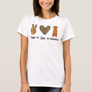 Peace Liebe Goldendoodle Leopard Lover Dog Pupp T-Shirt