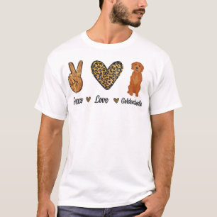 Peace Liebe Goldendoodle Leopard Lover Dog Pupp T-Shirt