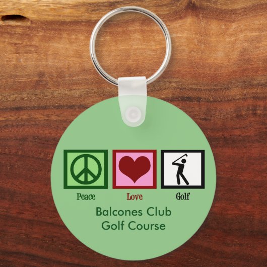 Peace Liebe Golf Custom Country Club oder Course Schlüsselanhänger (Rückseite)