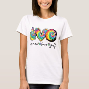 Peace Liebe Golf Funny Gefärbte Krawatte Golfliebh T-Shirt
