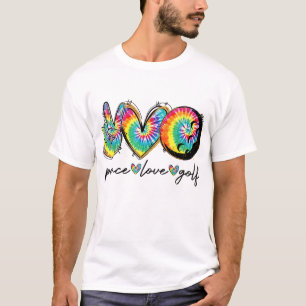 Peace Liebe Golf Funny Gefärbte Krawatte Golfliebh T-Shirt