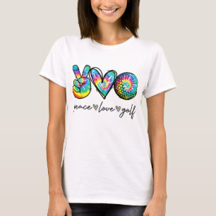 Peace Liebe Golf Gefärbte Krawatte Niedlich Golf L T-Shirt