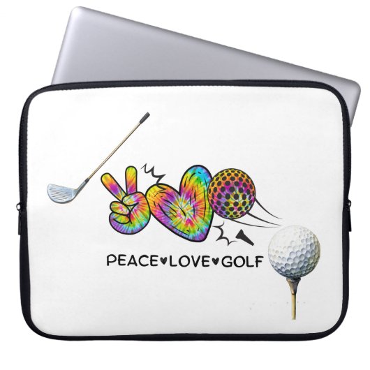 Peace Liebe Golf Krawatte Dye Laptopschutzhülle (Vorderseite)