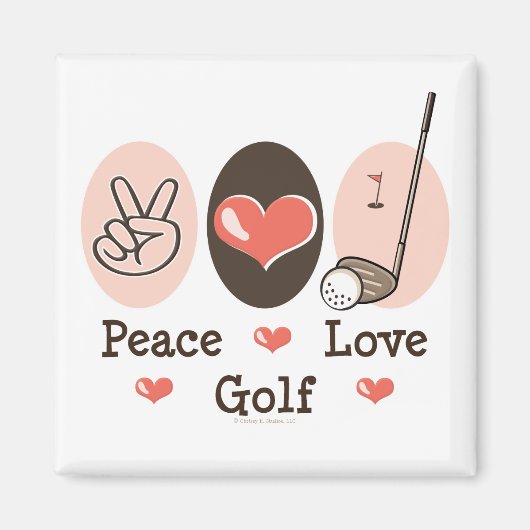 Peace Liebe Golf Magnet (Vorne)