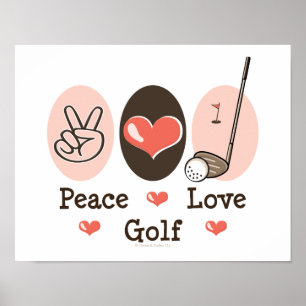 Peace Liebe Golf Poster