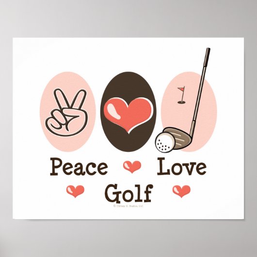 Peace Liebe Golf Poster (Vorne)