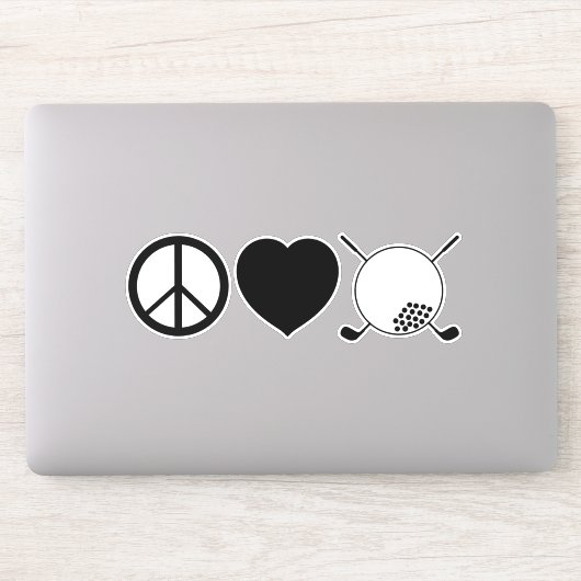 Peace Liebe Golf Vinyl Sticker (Computer)
