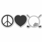 Peace Liebe Golf Vinyl Sticker (Vorderseite)