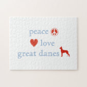 Peace Liebe Great Danes Puzzle (Horizontal)