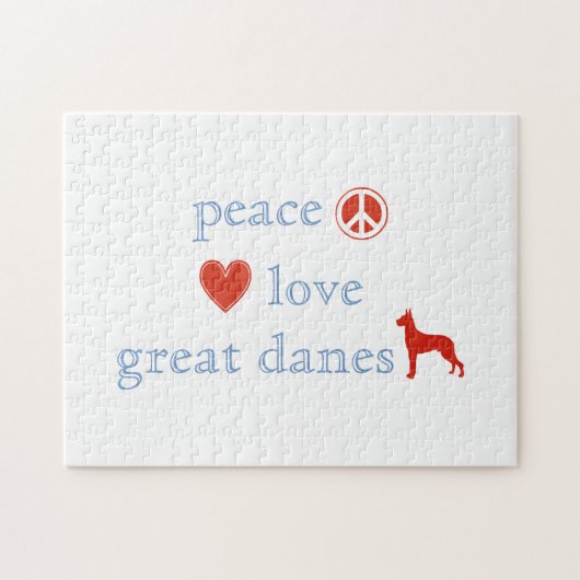 Peace Liebe Great Danes Puzzle (Horizontal)