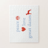 Peace Liebe Great Danes Puzzle (Vertikal)
