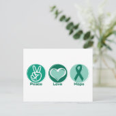 Peace Liebe Green Hope Postkarte (Stehend Vorderseite)