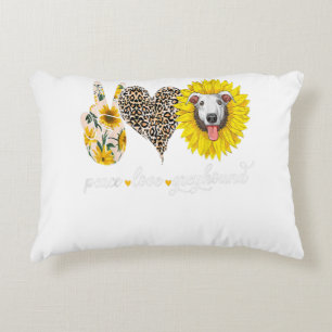 Peace Liebe Greyhound Hund Sonnenblume - Hunde-Lov Dekokissen