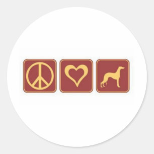 Peace Liebe Greyhound Runder Aufkleber