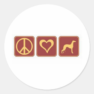 Peace Liebe Greyhound Runder Aufkleber