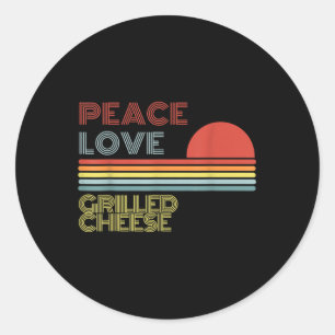 Peace Liebe Grillkäse Retro Vintag Runder Aufkleber