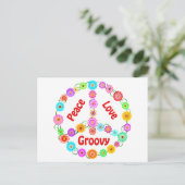 Peace Liebe Groovy Postkarte (Stehend Vorderseite)