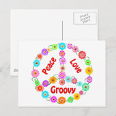 Peace Liebe Groovy Postkarte (Vorne/Hinten)