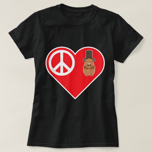 Peace Liebe Groundhog mit Top Hat Funny Ground Hog (Design vorne)
