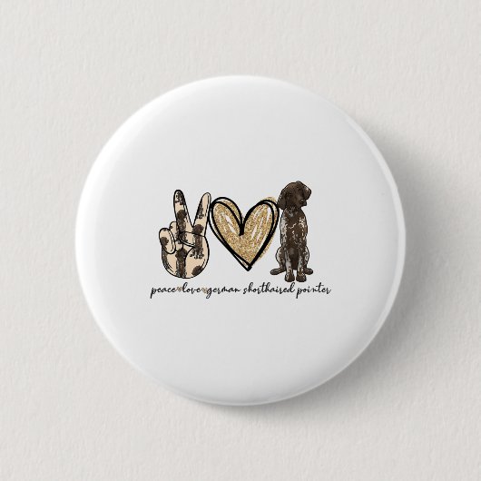 Peace Liebe GSP German Kurzhaar Liebe Button (Vorderseite)