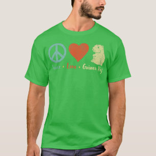 Peace Liebe Guinea Pigs Lover Wheek Retro T-Shirt