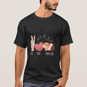 Peace Liebe Guinea Schwein Funny Guinea Schweine L T-Shirt