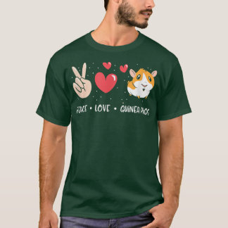 Peace Liebe Guinea Schwein Niedliches Haustier Sch T-Shirt