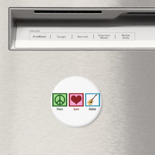 Peace Liebe Guitar Magnet (In Situ (Geschirrspüler))