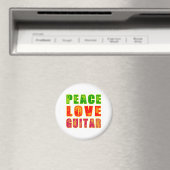 Peace Liebe Guitar Magnet (In Situ (Geschirrspüler))