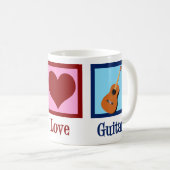 Peace Liebe Guitar Niedlich Guitarist Kaffeetasse (VorderseiteRechts)