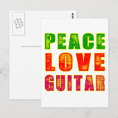 Peace Liebe Guitar Postkarte (Vorne/Hinten)