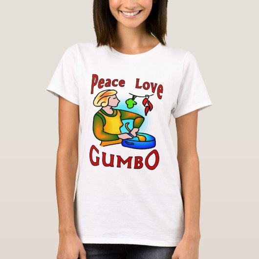 Peace Liebe Gumbo T-Shirt (Vorderseite)