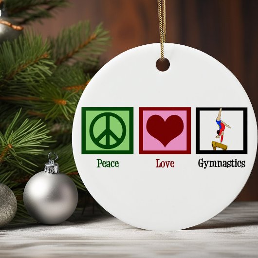 Peace Liebe Gymnastik Schöne Gymnastik Weihnachten Keramik Ornament