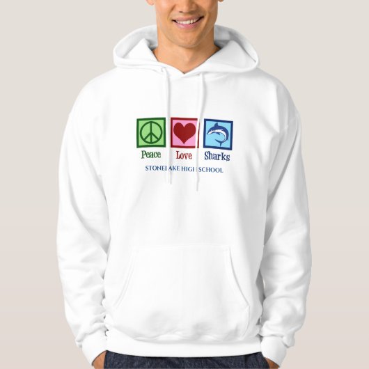 Peace Liebe Haie Niedliche Custom High School Masc Hoodie (Vorderseite)
