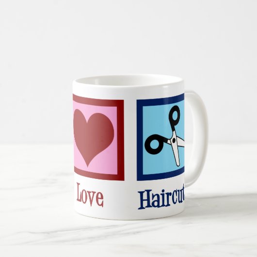 Peace Liebe Haircuts Niedlich Hair Stylist Kaffeetasse (VorderseiteRechts)
