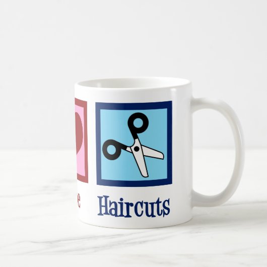 Peace Liebe Haircuts Niedlich Hair Stylist Kaffeetasse (Rechts)