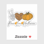 Peace Liebe Halloween Aufkleber (Blatt)
