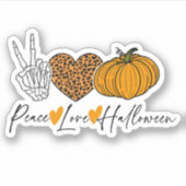 Peace Liebe Halloween Aufkleber (Vorderseite)