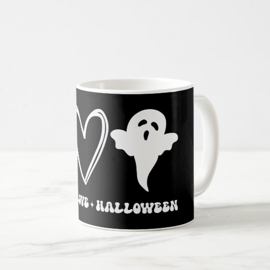 Peace Liebe Halloween Kaffeetasse (VorderseiteRechts)