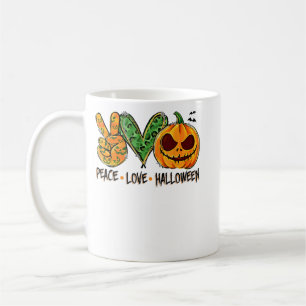 Peace Liebe Halloween Leopard Pumpkin Happy Hallow Kaffeetasse