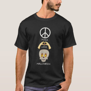 Peace Liebe Halloween Skeleton Hand Heart Peace Si T-Shirt