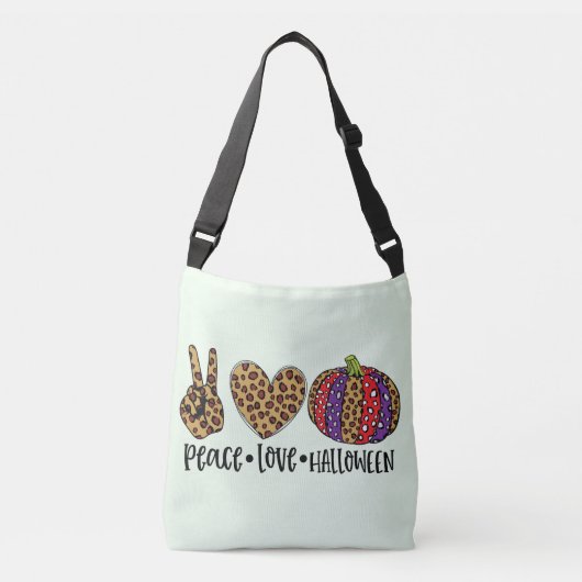 Peace Liebe Halloween Tragetaschen Mit Langen Trägern (Vorderseite)