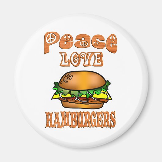 Peace Liebe Hamburgers Magnet (Vorne)